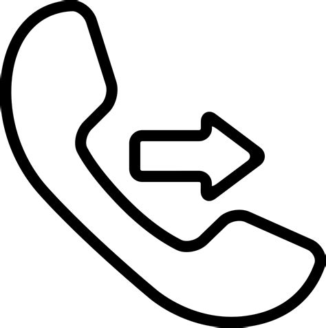 Call Symbol Of Telephone Auricular With An Arrow Facing And Pointing To