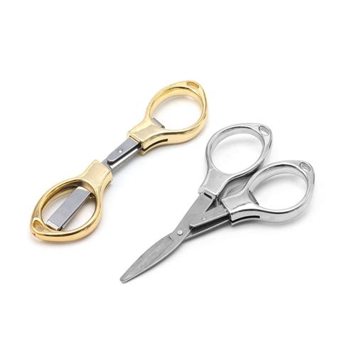 Stainless Steel Mini Folding Scissors Keychain Fishing Scissor Cutter