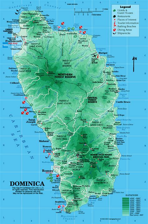 The icons on the map mean a significant in game locations. Commonwealth of Dominica Map