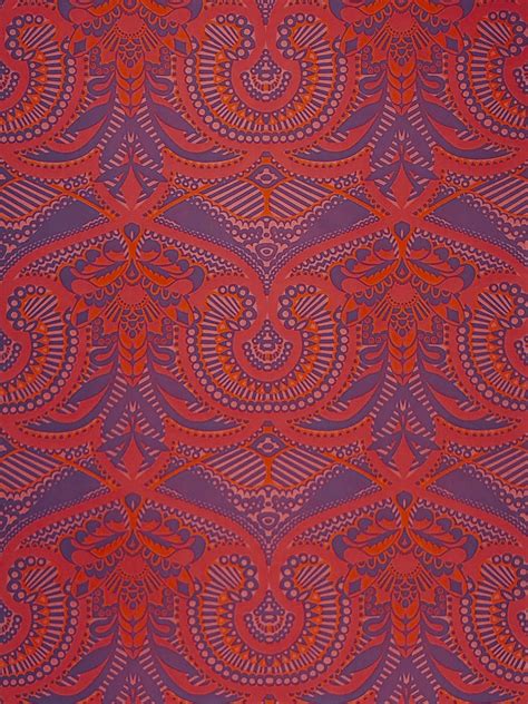 1980s Retro Red And Purple Wallpaper Vintage Floral Wallpapers Blue