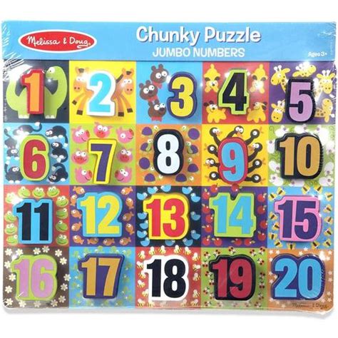 Melissa And Doug Jumbo Numbers Chunky Puzzle 20 Bitar • Pris