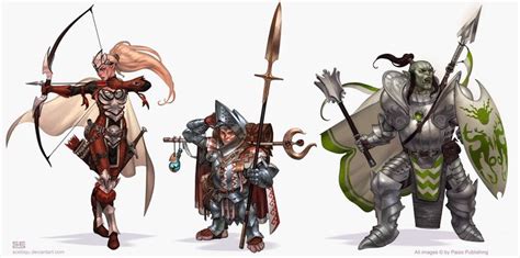 The fighter, particularly with archetypes, does pretty well for itself in pathfinder (or at least, would if not for feat nerfs), and so is more comfortably tier 4 than in 3.5e. Pathfinder Paladins 1 by *Scebiqu on deviantART | Concept art characters, Paladin, Pathfinder ...