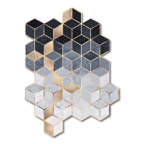 Soft Blue Gradient Cubes 12w X 16h X 045d Abstract Die Cuts