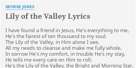 Lily Of The Valley Lyrics By George Jones I Have Found A