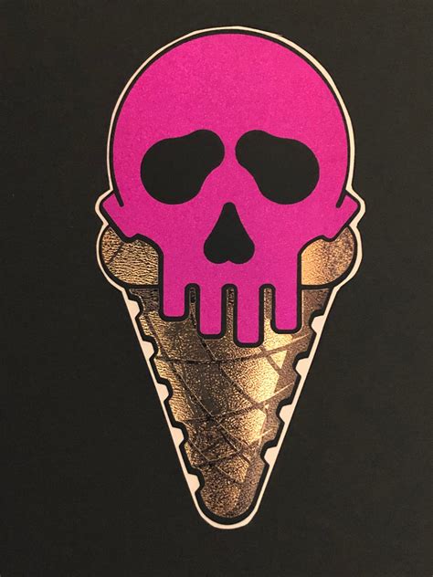 Skull Skeleton Ice Cream Cone Dessert Vinyl Decal Sticker Etsy