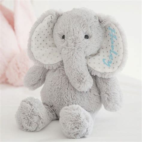 Personalised Grey Elephant Soft Toy Elephant Soft Toy Elephant
