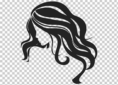 A Black And White Silhouette Of A Woman S Head With Long Hair On A Transparent