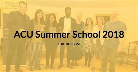 Acu Summer School 2018 Youth Opportunities