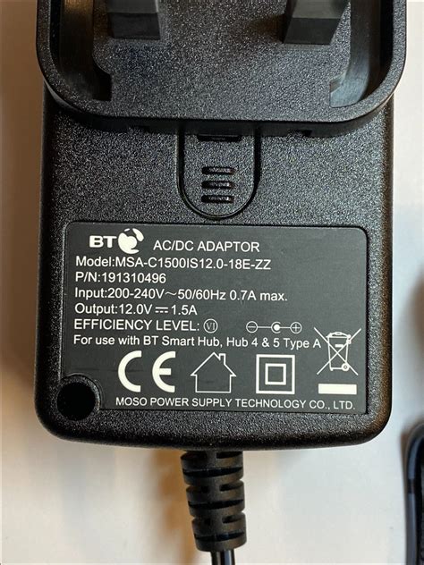Uk Mains 12v 1500ma Switching Adaptor Power Supply For Bt Hub 6 Input