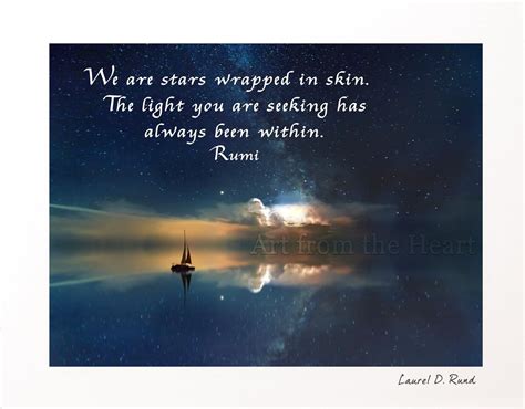 Rumi Quote Art We Are Stars Wrapped In Light Spiritual Art T For