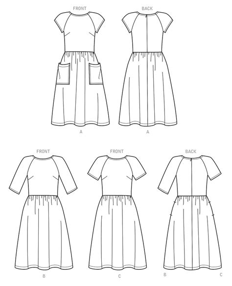 Sewing Pattern Womens Easy Dress Pattern Raglan Sleeve Etsy