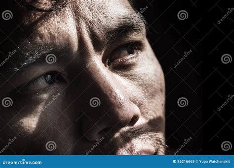 Face Of Depressed And Hopeless Man Stock Image Image Of Frustration