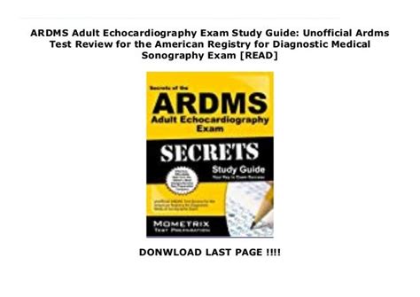Ardms Adult Echocardiography Exam Study Guide Unofficial Ardms Test