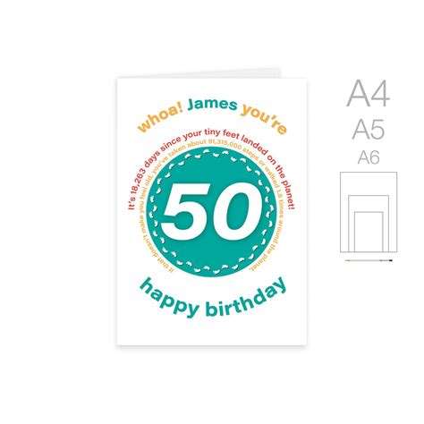 Personalised 50th Birthday Card For Him Or Her Funny Etsy