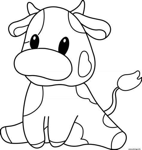 Coloriage Petite Vache Animaux De La Ferme