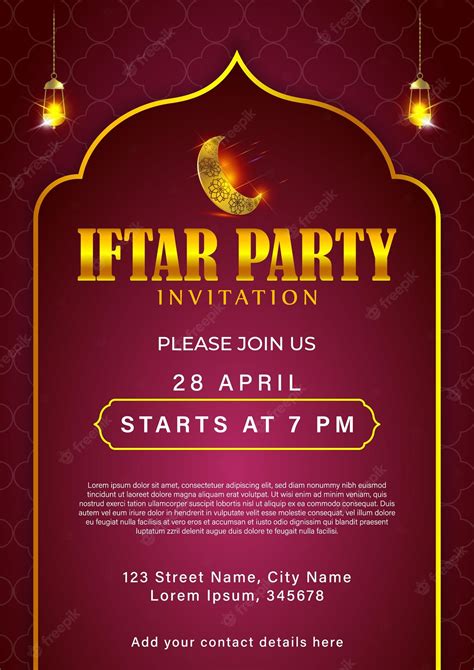 Premium Vector Vector Illustration Of Iftar Party Invitation Template