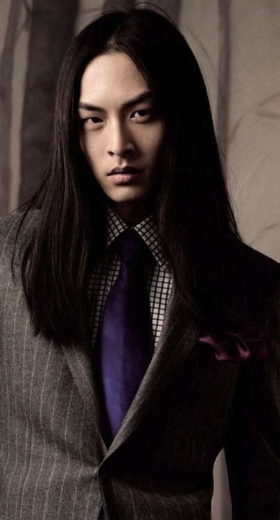 Layered haircut with side bang. Chinese model David Chiang | Asian men long hair, Long ...