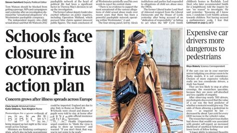 Newspaper Headlines Coronavirus Action Plan And Mass Testing In Uk