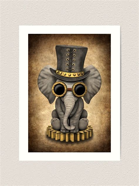 Steampunk Baby Elephant Art Print For Sale By Jeffbartels Redbubble