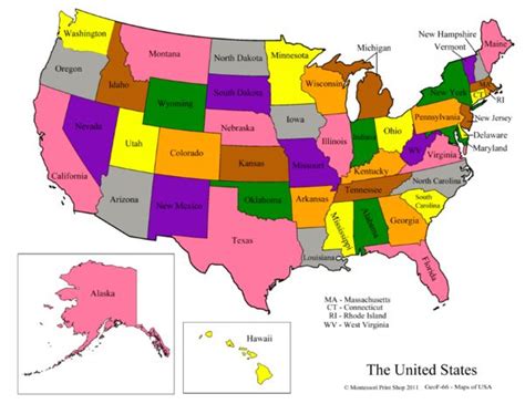 United States Maps And Masters United States Map Montessori Geography