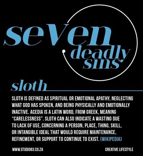 7 Deadly Sins Meanings Sloth Levi Has Richmond