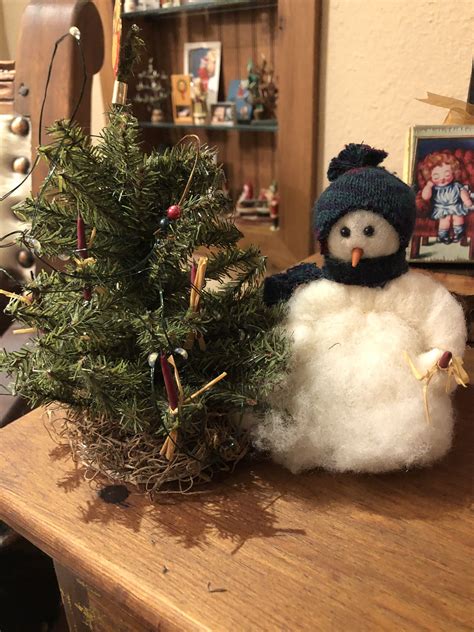Wooly Snowman With His Own Christmas Tree Christmas Tree Collection