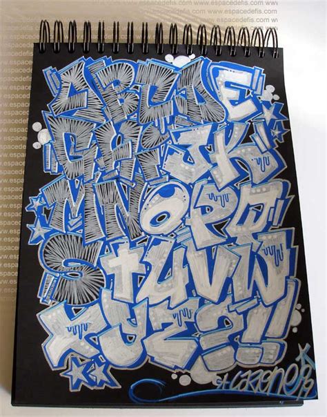 Black Book Alphabet Graffiti Letter A Z Color Blue Graffiti Tutorial