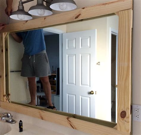 How To Frame A Bathroom Mirror With Wood Everything Bathroom