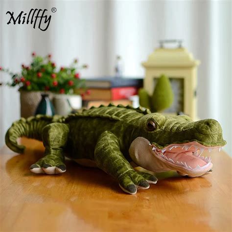Millffy 1pc 60cm Realistic Toy African Nile Crocodile Lifelike Plush