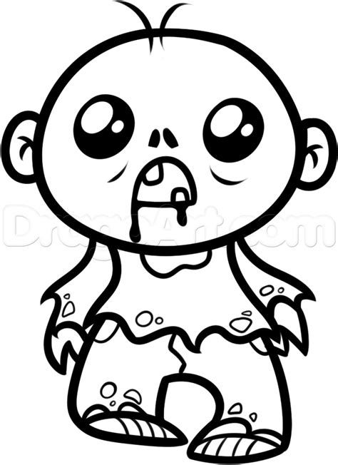 How To Draw A Cute Zombie By Dawn Cute Zombie Drawings Online Drawing