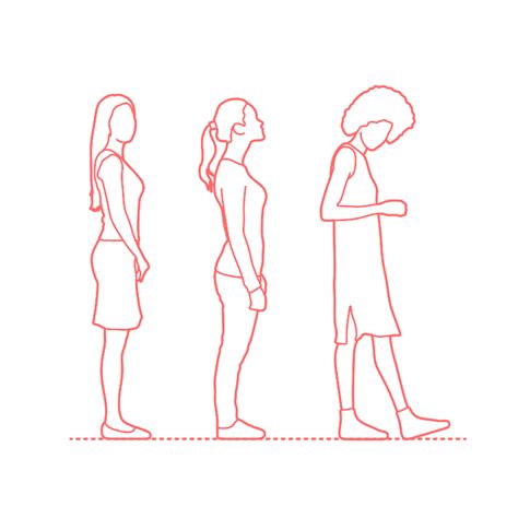 People Standing Dimensions And Drawings
