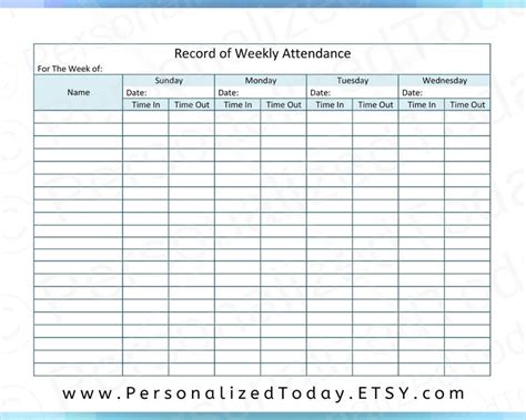 Free Printable Child Care Attendance Forms Printable Forms Free Online