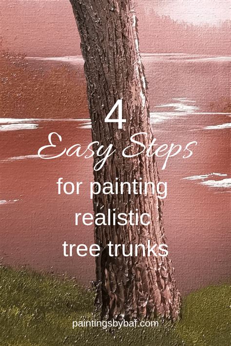 Painting Realistic Tree Trunks In 4 Easy Steps Tree Trunk Painting
