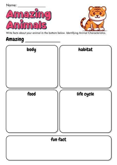 13 Best Images Of Animal Research Worksheets Template First Grade