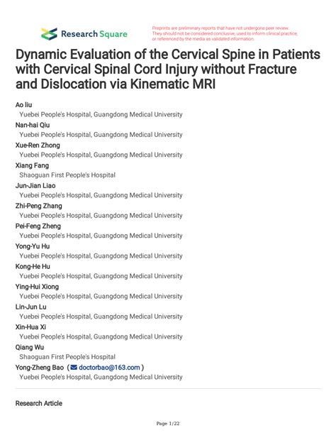 Pdf Dynamic Evaluation Of The Cervical Spine In Patients With