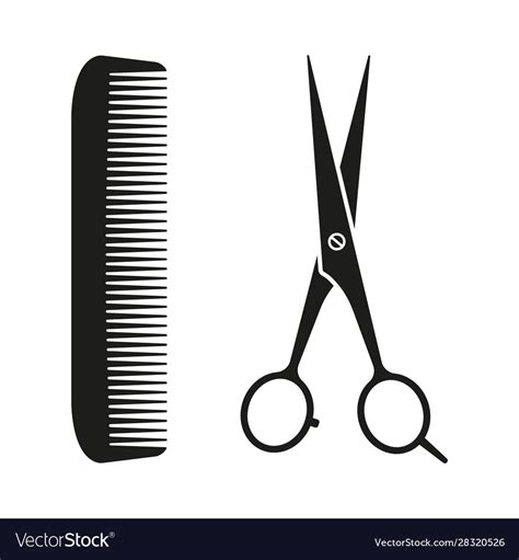 Black Sign Hair Salon With Scissors And Comb Vector Image