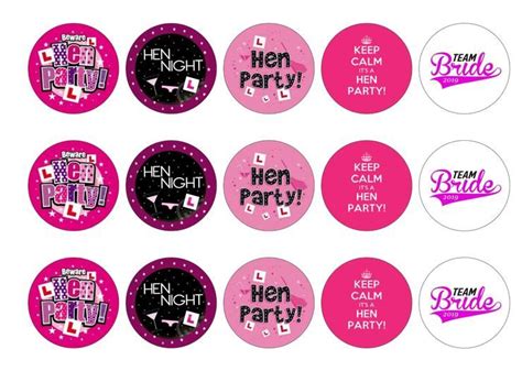 Hen Party My Cupcake Toppers Edible Cake Toppers Wedding Cake Toppers Cupcake Toppers Hen