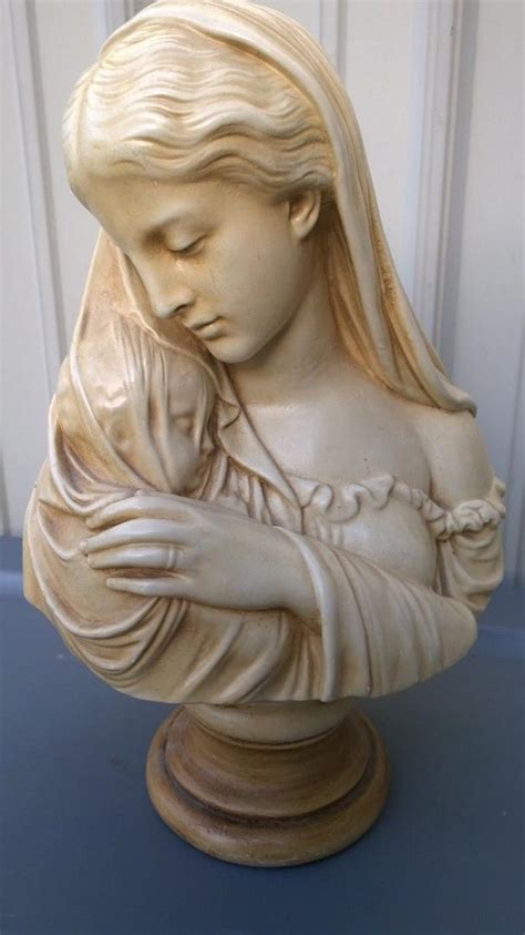 Vintage Bust R Monti 1871 Marwal Statue Sculpture Madonna And Child
