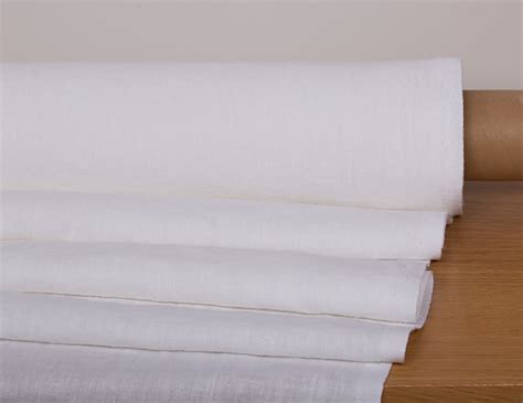 Linen Fabric 280gsm Heavyweight Stark White Washed 100 Pure Etsy