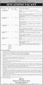 Khyber Girls Medical College Hayatabad Peshawar Jobs For Assistant