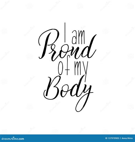 I Am Proud Of My Body Lettering Calligraphy Illustration Stock