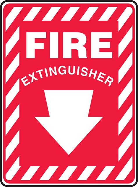 The extinguishing agent (water, carbon dioxide, dry chemical, etc.) is refilled by weight to the appropriate amount for the size of the unit and as specified. Fire Extinguisher Sign MFXG22