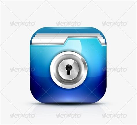 Locked Folder Icon Folder Protection Concept Folder Icon Lock