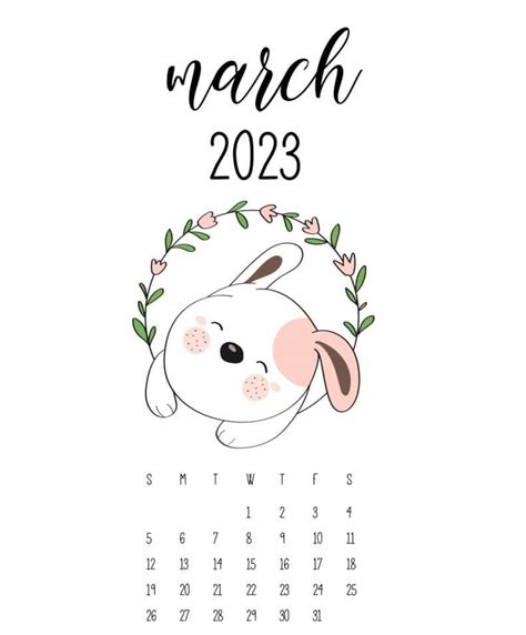Cute March 2023 Floral Calendar Hd Wallpapers