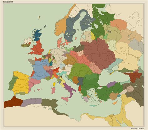 Map Of Europe 1444 La Plata Gis Map