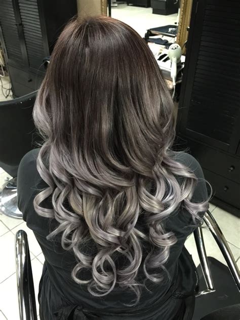 A silver ombre hair is a hair color that's darker at the roots and gradually transforms into silver or greyish hue as it goes down the tips. Silver ombre also added microbeadextensions no damage ...