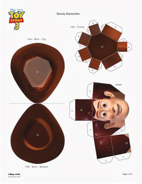 Figura De Papel Marioneta Sheriff Woody Manualidades De Papel
