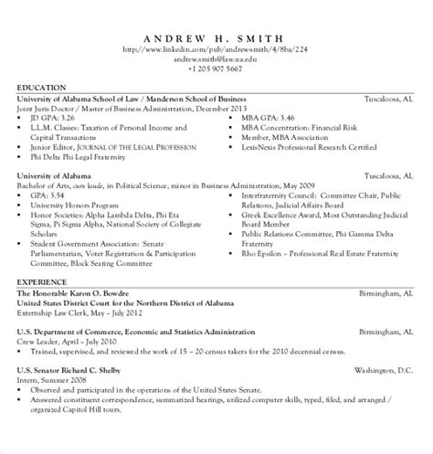 sample legal resume templates