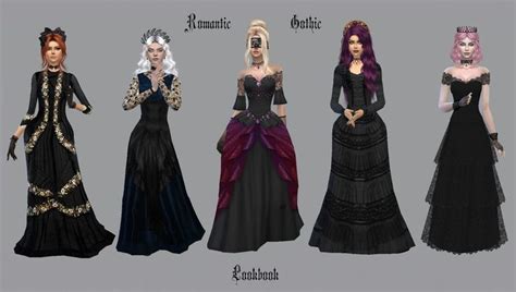 Gothic Romantic Lookbook Sims 4 Dresses Sims 4 Mods Clothes Long