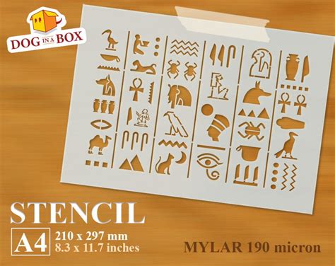 Hieroglyphs Stencil N1 Egyptian Stencil Egypt Wall Etsy